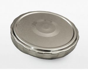 Fluted twist-off with step and safety button (FSB)